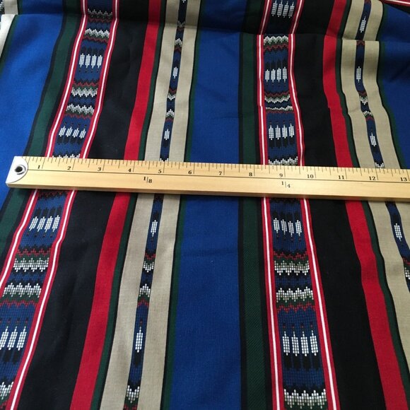 Cranston Millworth Fabric Southwest Native Beaded Pattern Black Blue Red 4.5 Yd - Picture 3 of 5